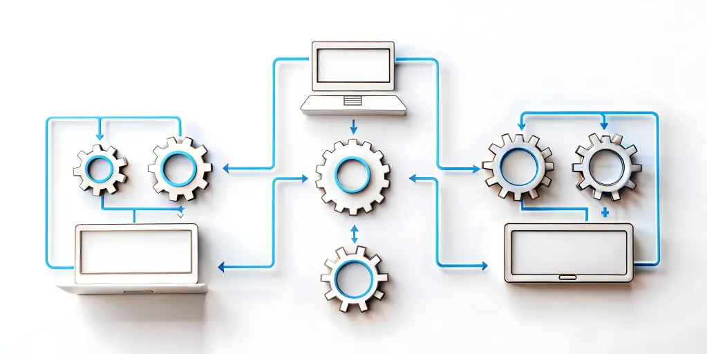 Visualisatie van een geautomatiseerd workflow-proces van aanvraag tot afronding